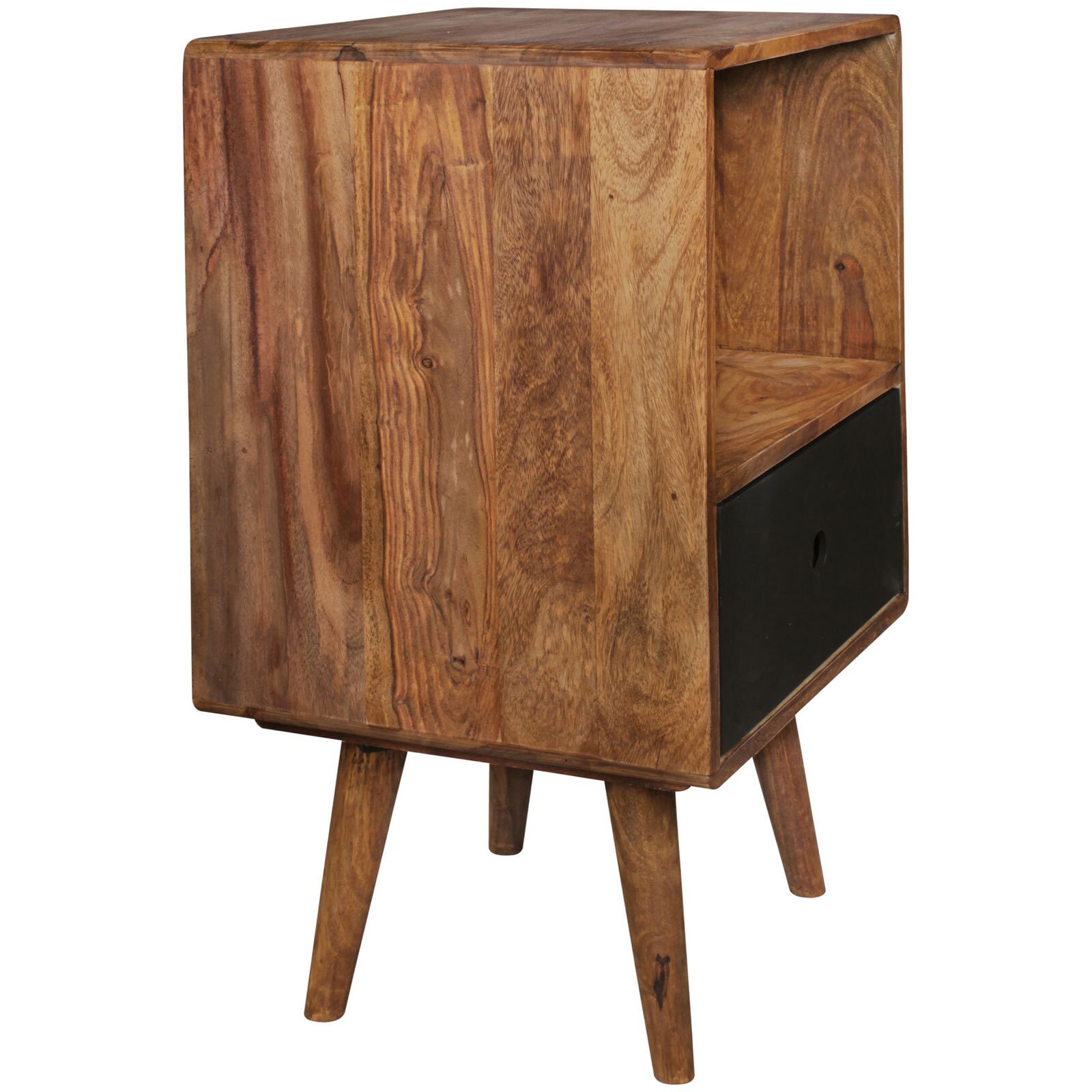 Nachttisch Limerick 40 x 70 cm Massivholz braun/schwarz