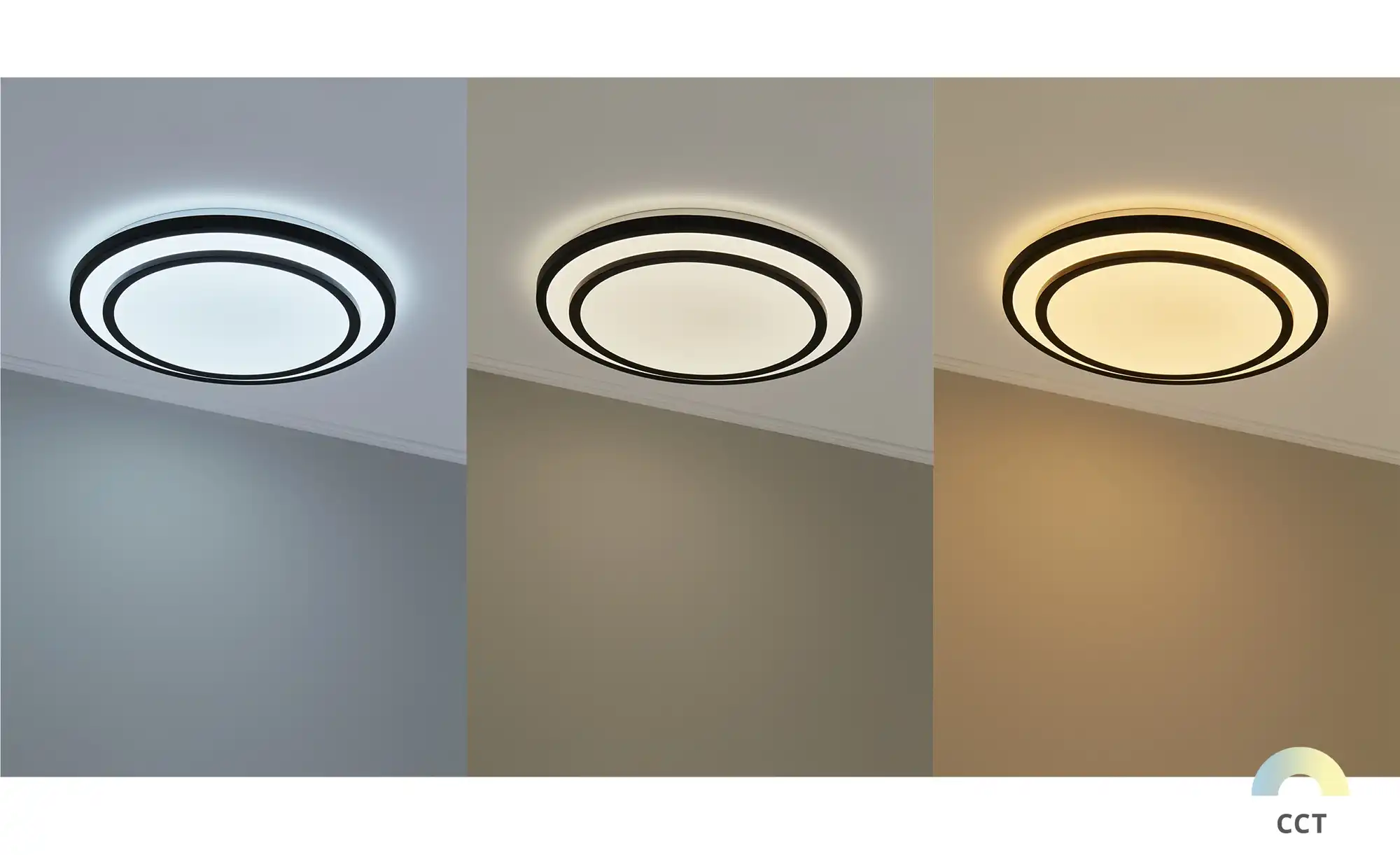 KHG LED-Deckenleuchte, schwarz mit Fernbedienung
