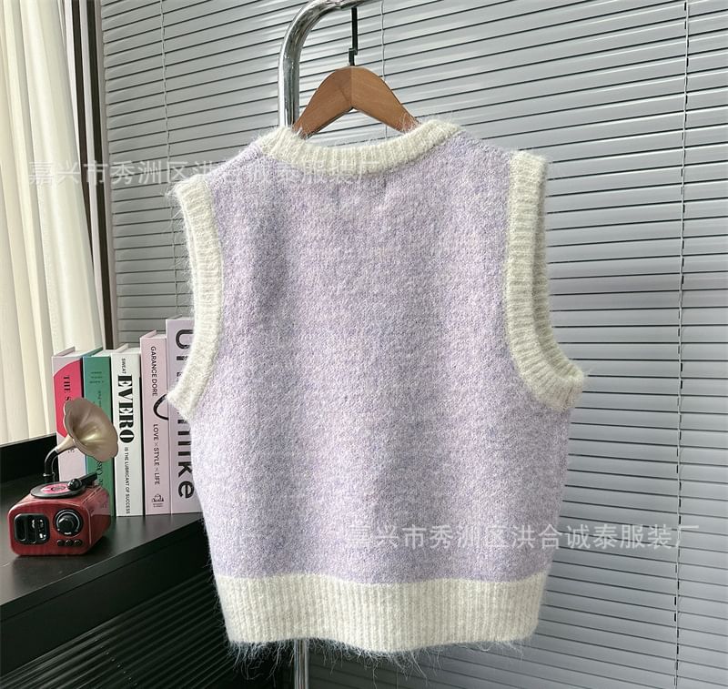 staybabes - Ronde hals tweekleurig vest