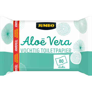 Jumbo Vochtig Toiletpapier Aloë Vera Voordeelverpakking 80 Stuks