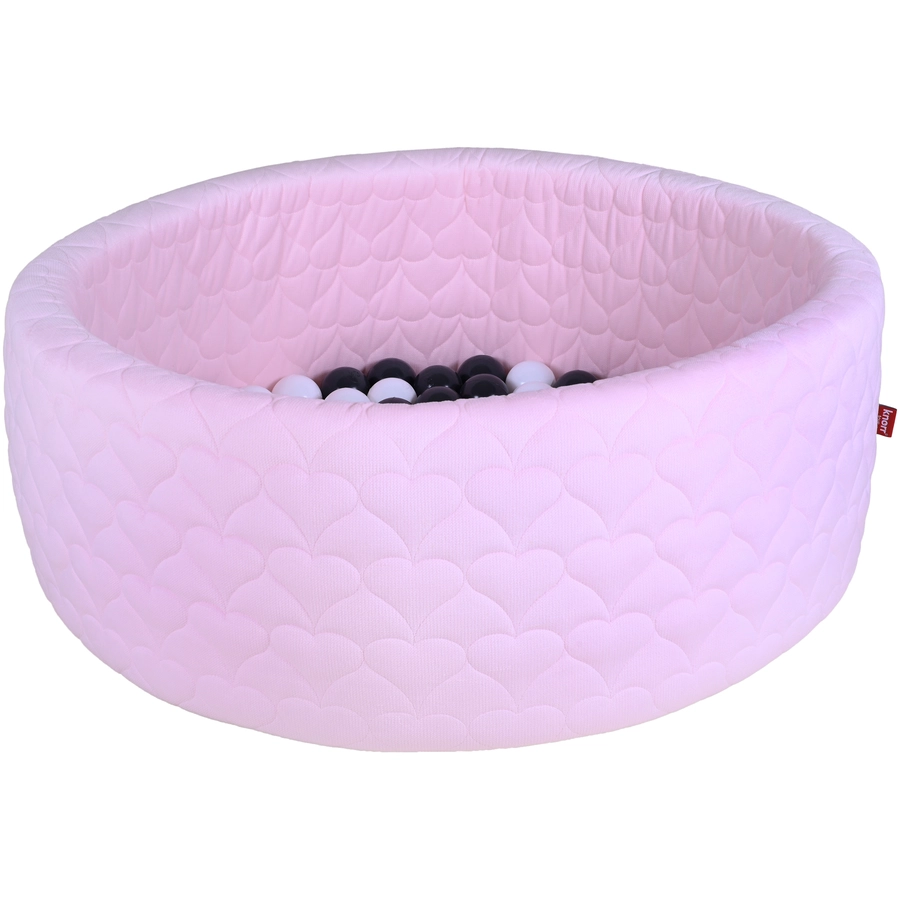 knorr toys® Bällebad soft - Cosy heart rose - 100 balls greycreme rosa