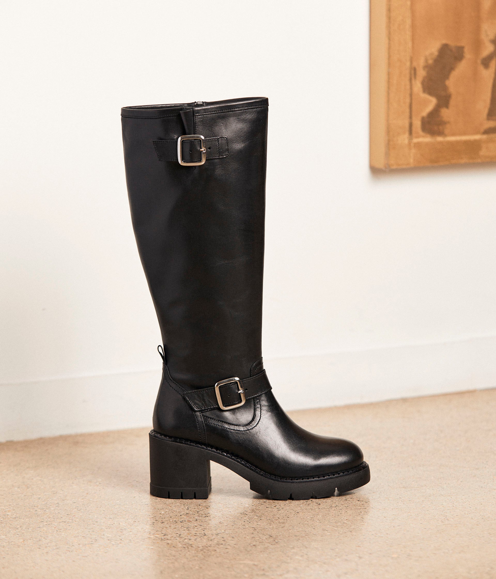 Bottes cuir noir Doria