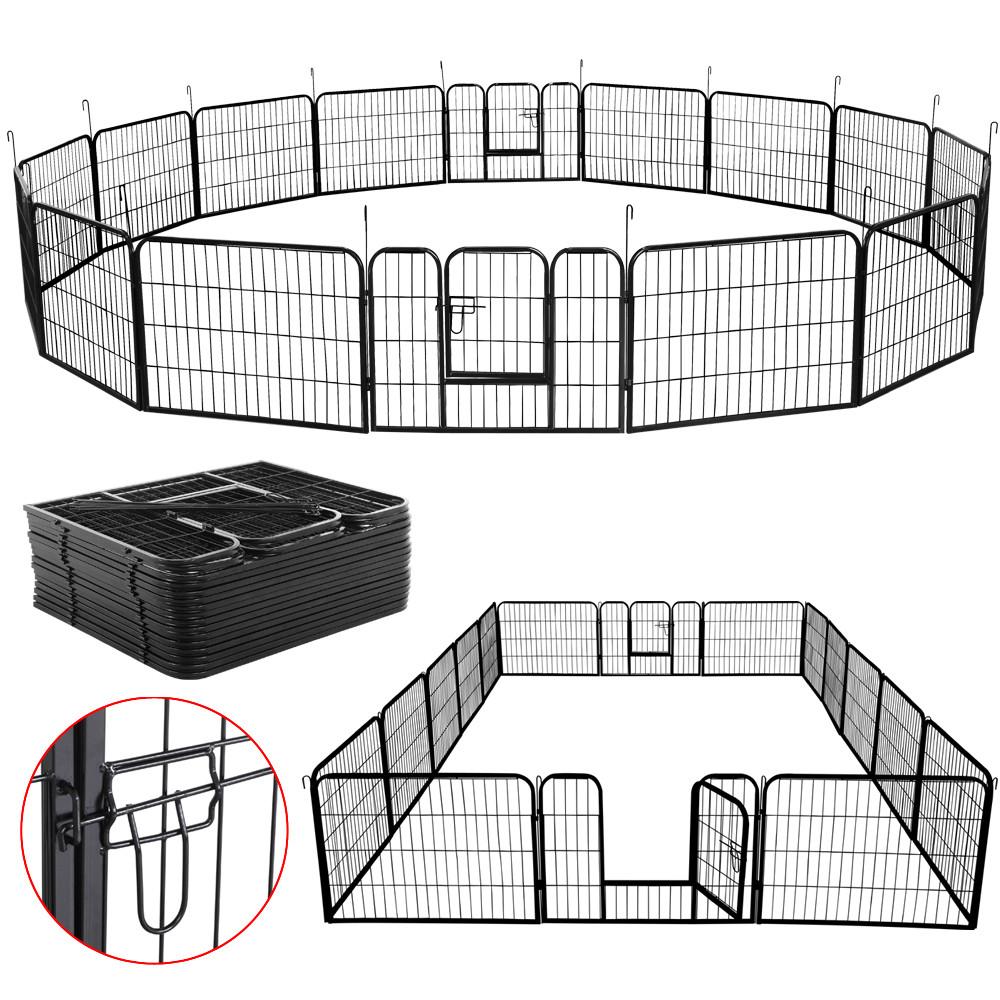 Yaheetech Freigehege Welpenlaufstall Welpenzaun Gehege Laufstall,Outdoor oder Indoor (16 Panele)