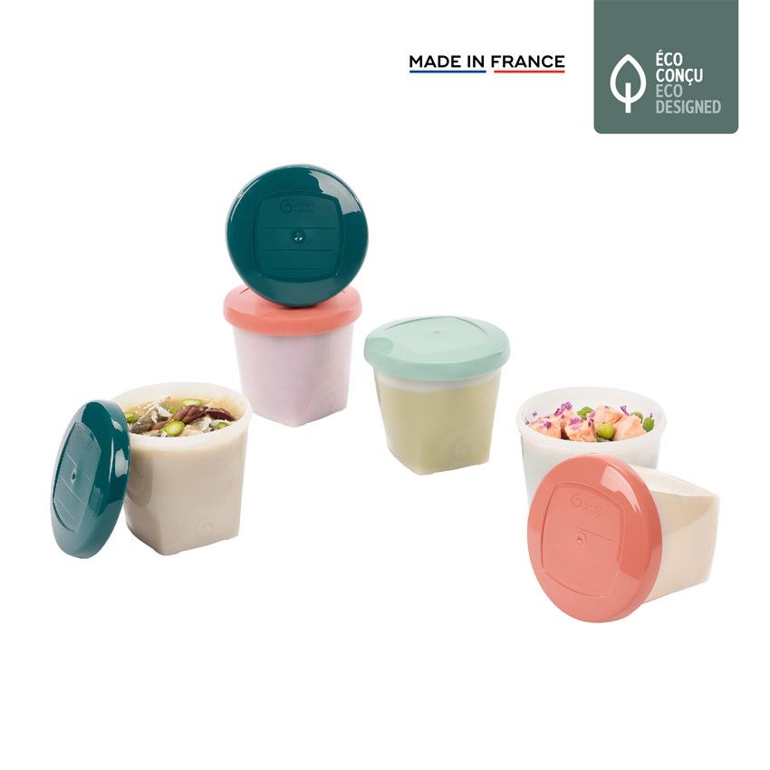 Lot de 6 pots de conservation Babybols Biosources - 6 x 250 ml - Ecru