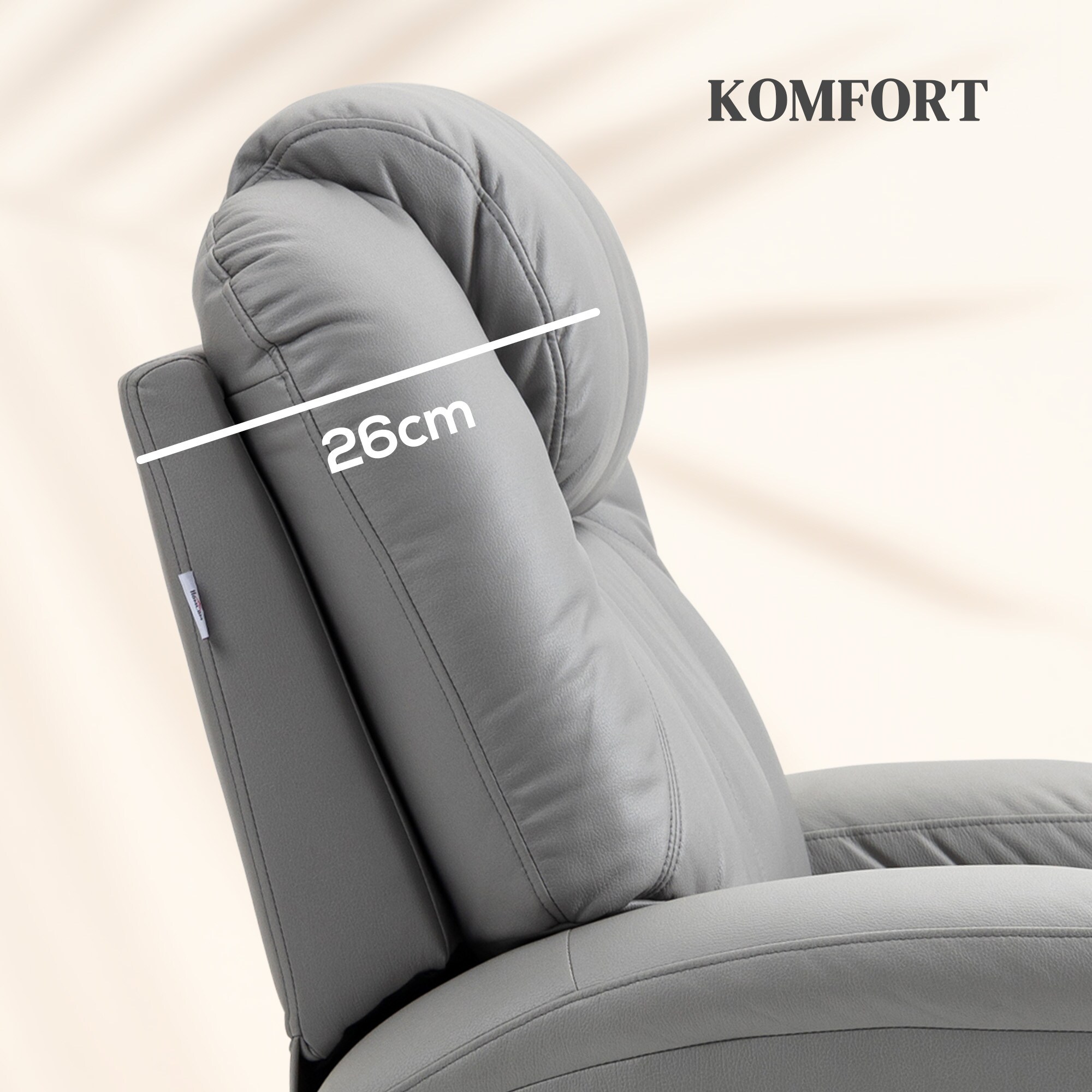 HOMCOM Massagesessel mit Fernbedienung und Getränkehalter grau 89L x 99B x 106H cm