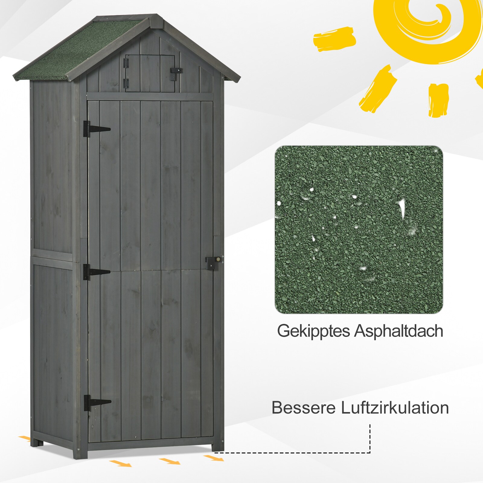 Outsunny Gerätehaus mit Regalböden bunt