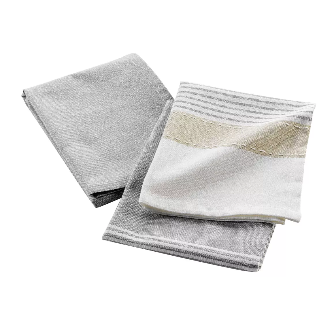 Lot de 2 torchons coton tissé (50 x 70 cm) Iliade Blanc