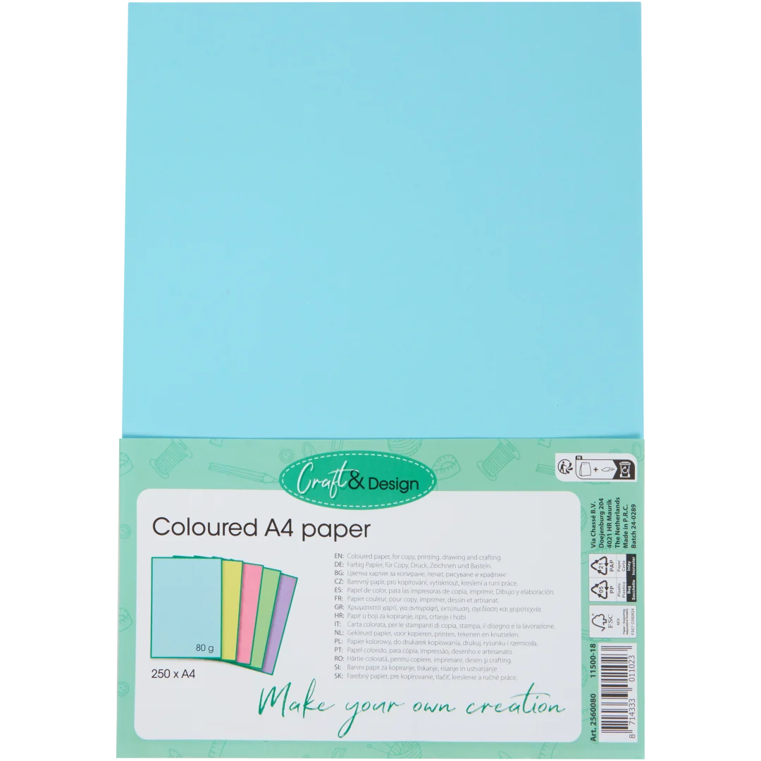 Gekleurd papier A4 250 vel | diverse varianten