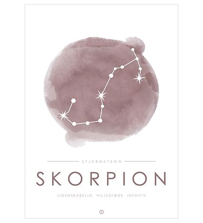 Citatplakat Poster - A3 - Sternbild - Skorpion - Pink