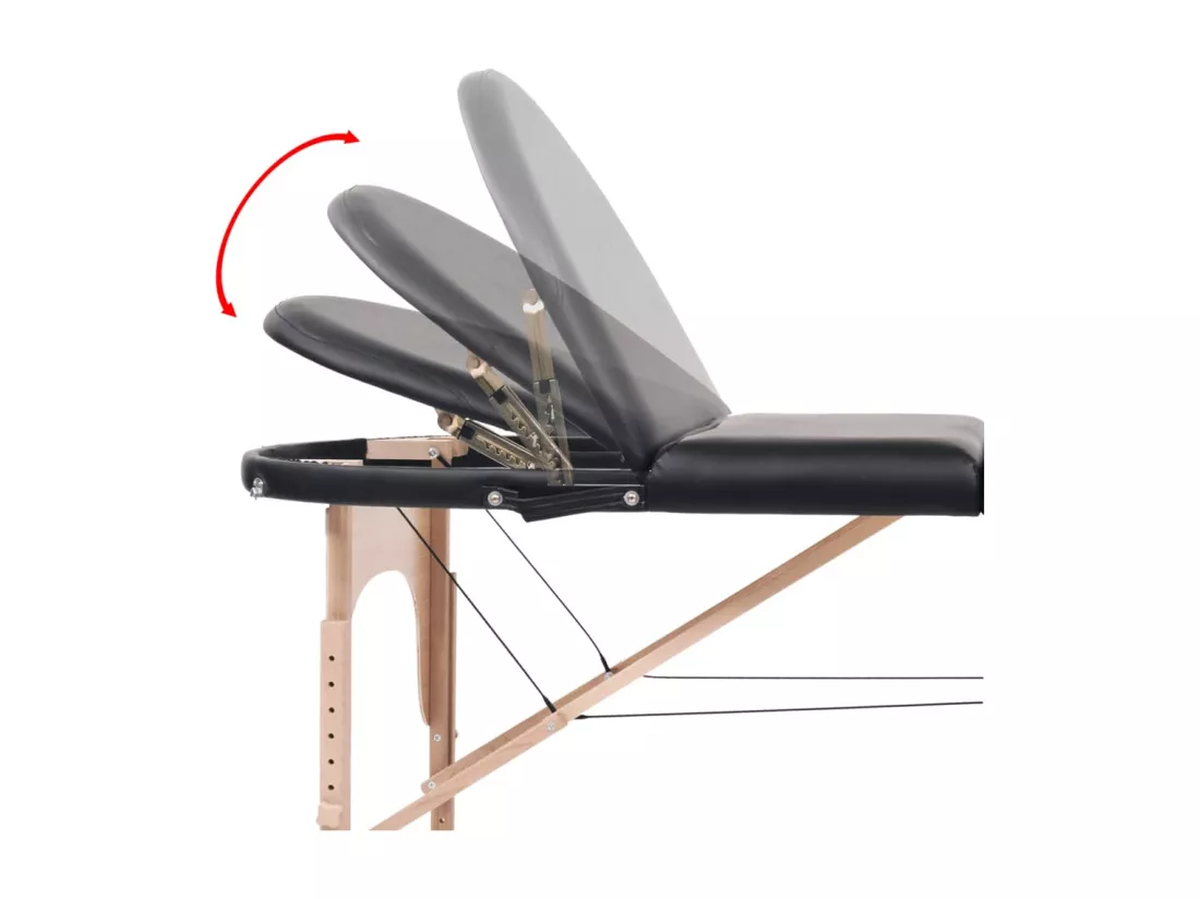 Table de massage pliable noire 194 x 70 x 65 cm 02_0001841