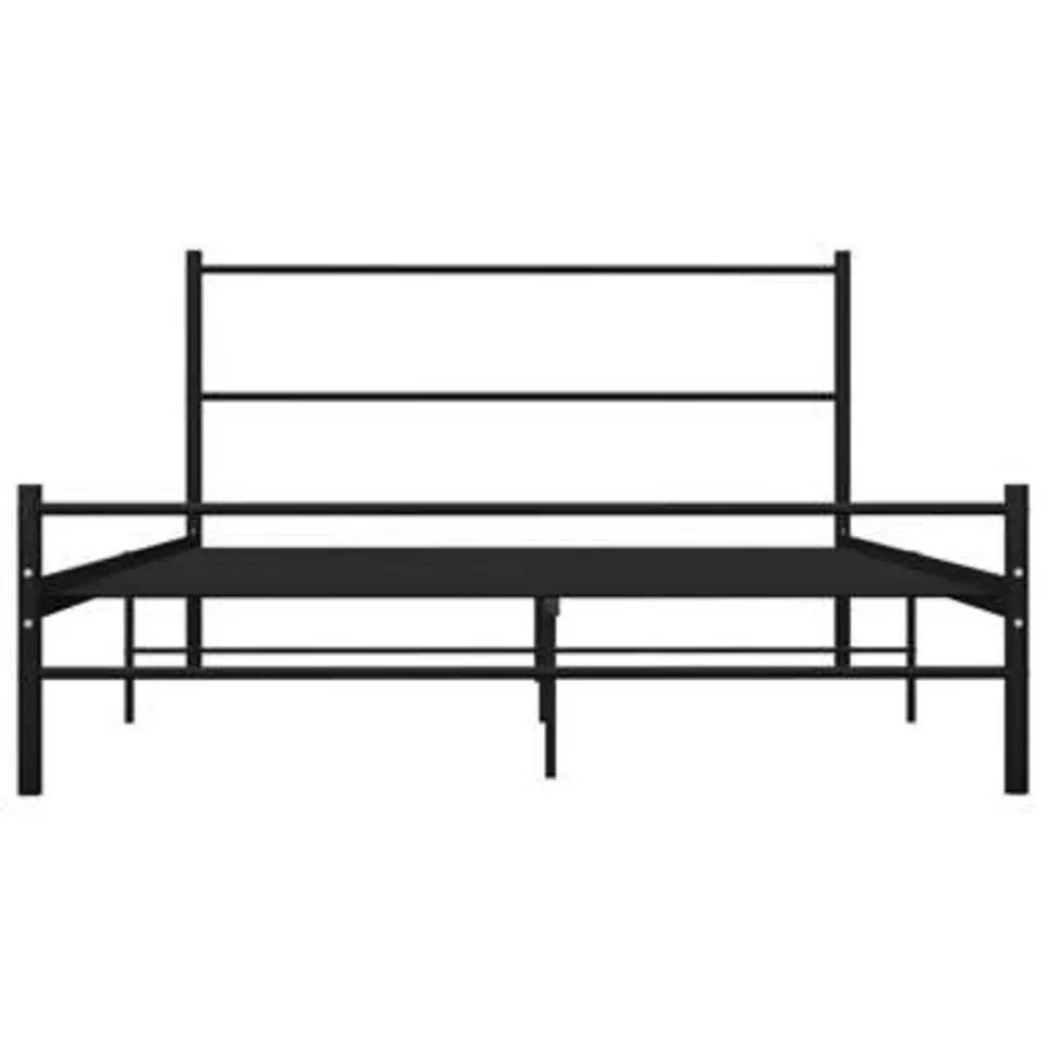 vidaXL - Bed frame met hoofdbord - Zwart - Metaal - 120x200 cm