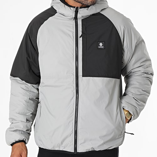 Veste Zippée Capuche Réversible Wolfe Gris Noir