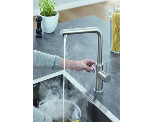 GROHE keukenkraan met filterfunctie en kokend heet water GROHE RED supersteel mat 30327DC1