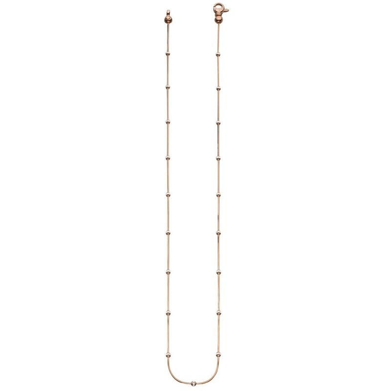 Collier  plaqué or rose et sa Chaine de 51 cm en argent 925/1000