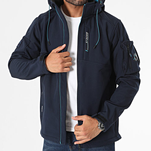 Veste Zippée Capuche Bleu Marine