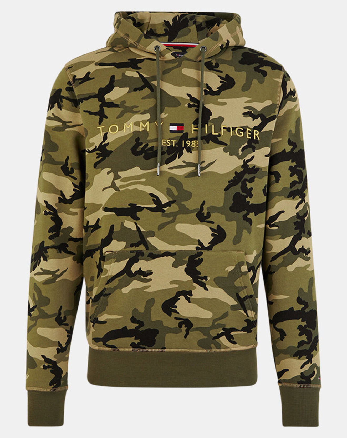 Tommy Hilfiger Sweat à capuche Tommy Logo camouflage kaki