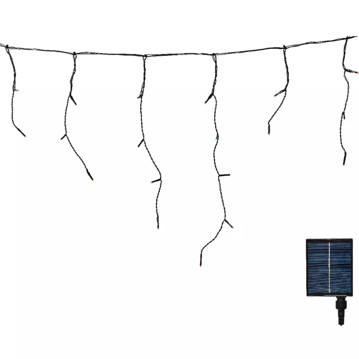 Stalactite lumineuse Solaire 11 m 259 LED Rechargeable Multicolore