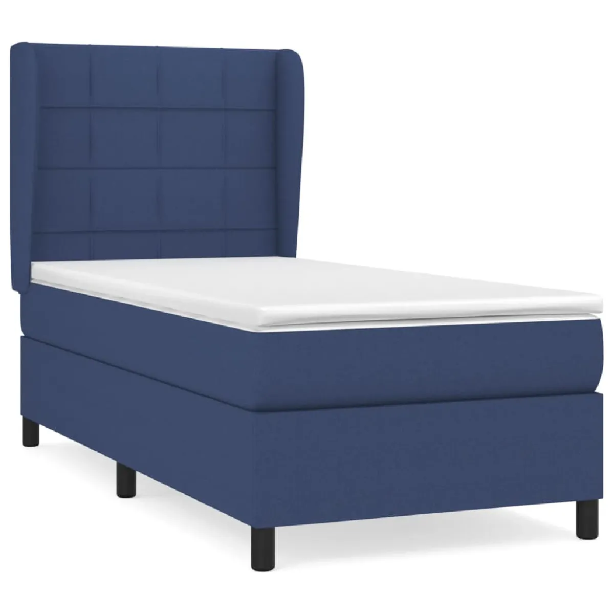 vidaXL Sommier à lattes avec matelas - Bleu 80x200 cm