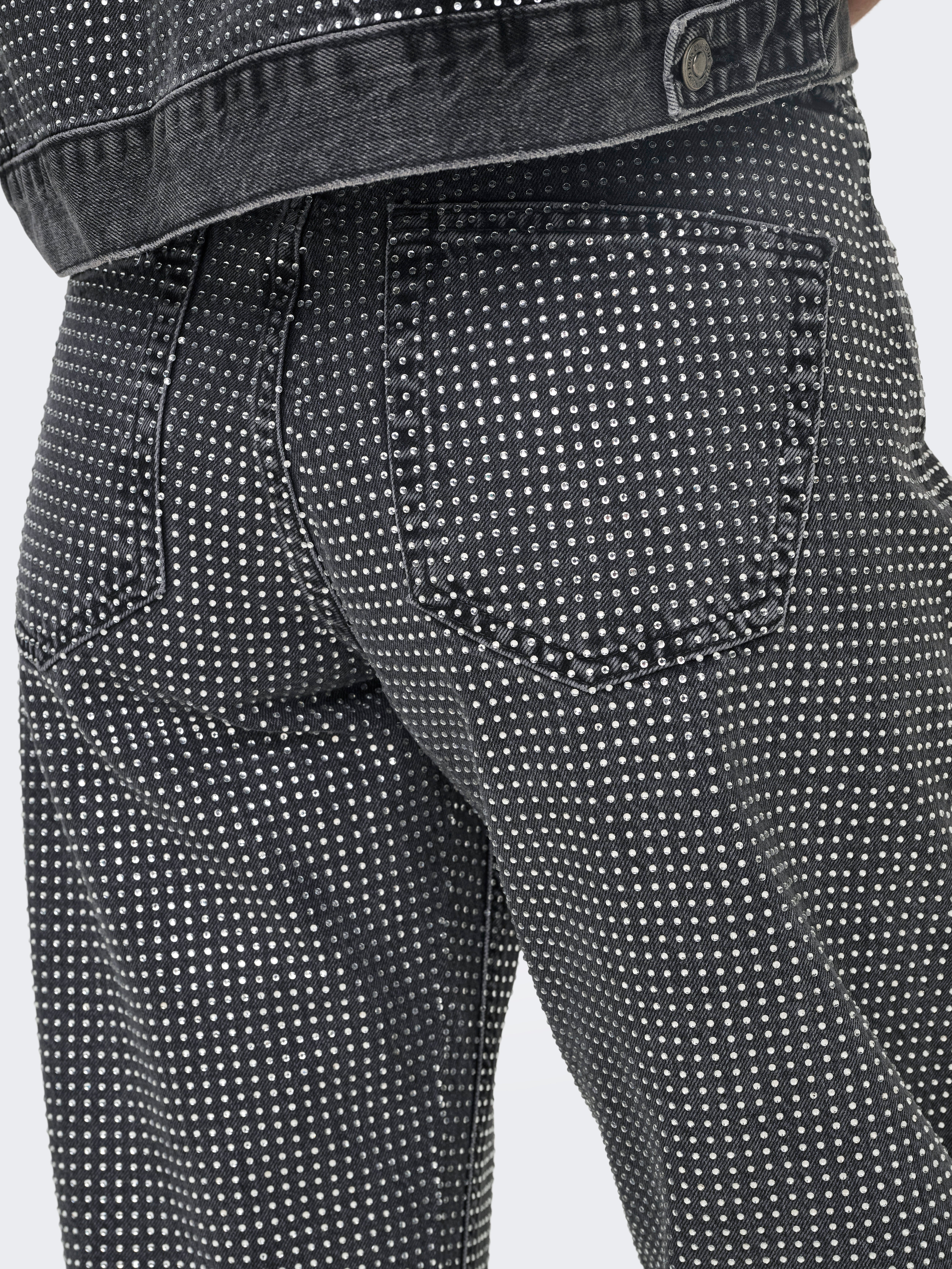 ONLHUDSON Mittlere Taille Weiter Beinschnitt Jeans Grey Denim