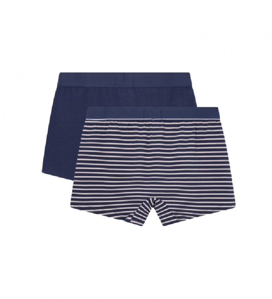 Pacote com 2 cuecas boxer listradas azul-marinho da Hackett