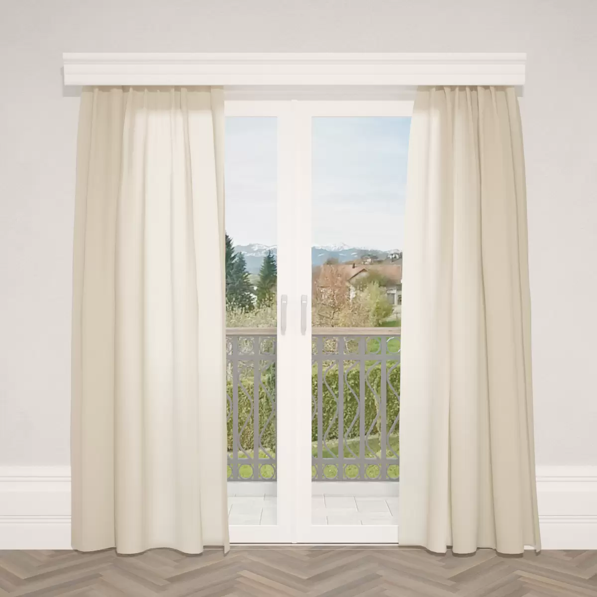Nachtvorhang Jacquard Moiré Beige