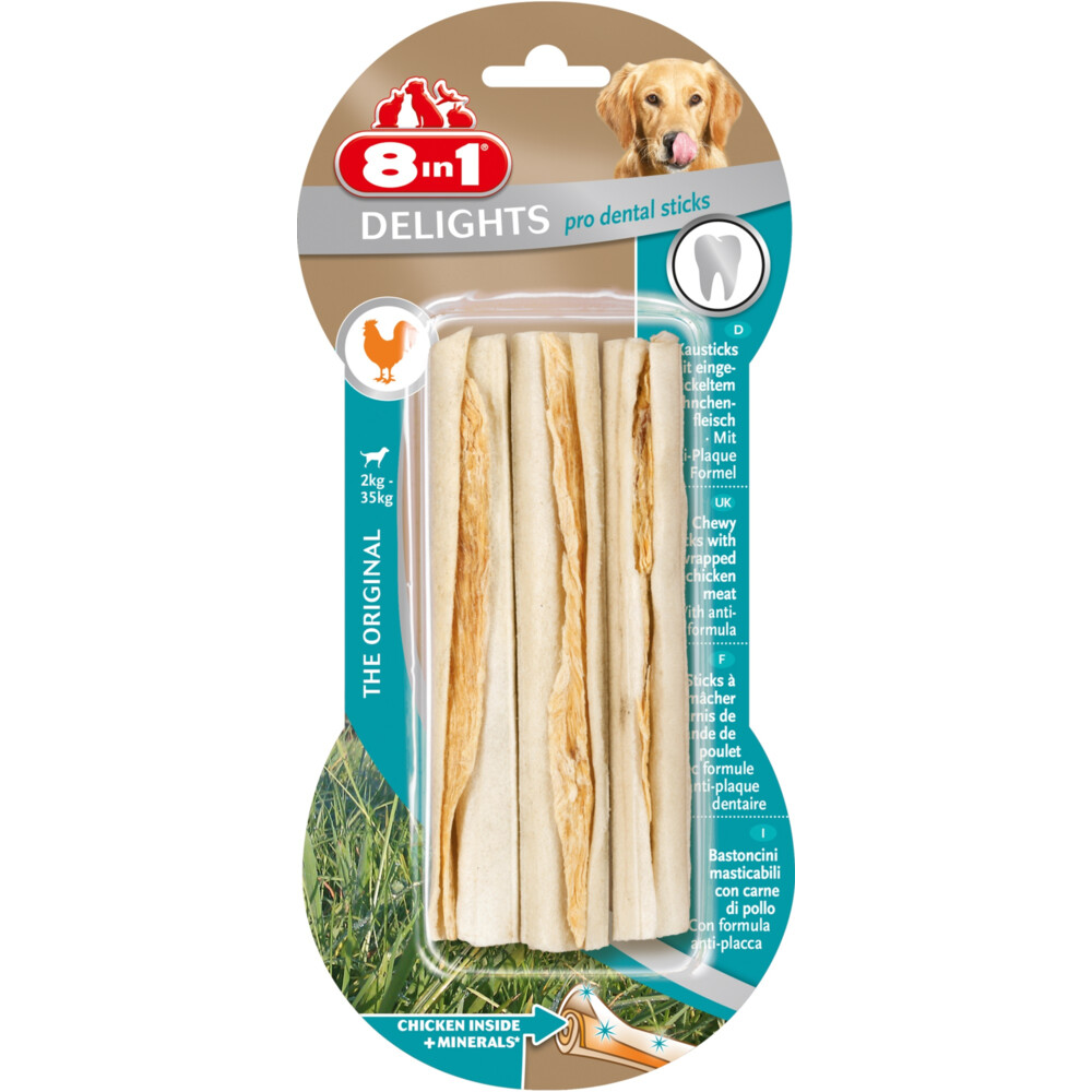 8in1 Delights Pro Dental Sticks Kip3 stuks