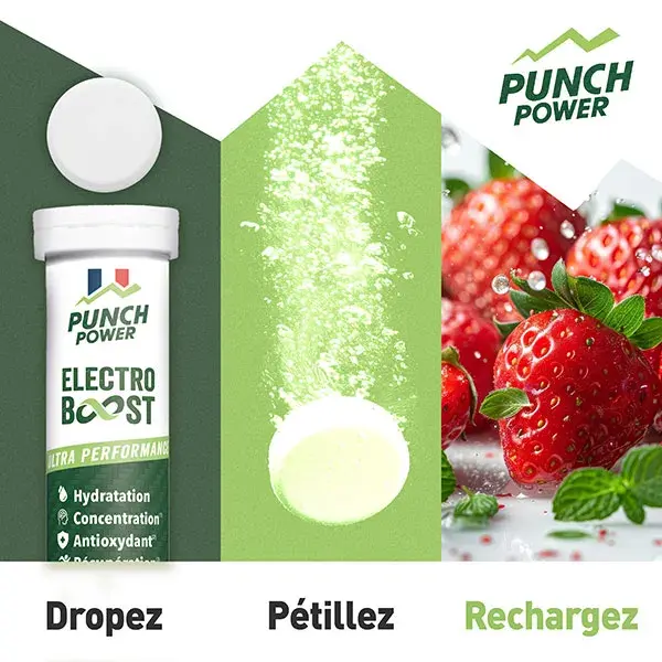 ELECTROBOOST Eletrólitos - Vitamina C, Magnésio, Minerais - Morango