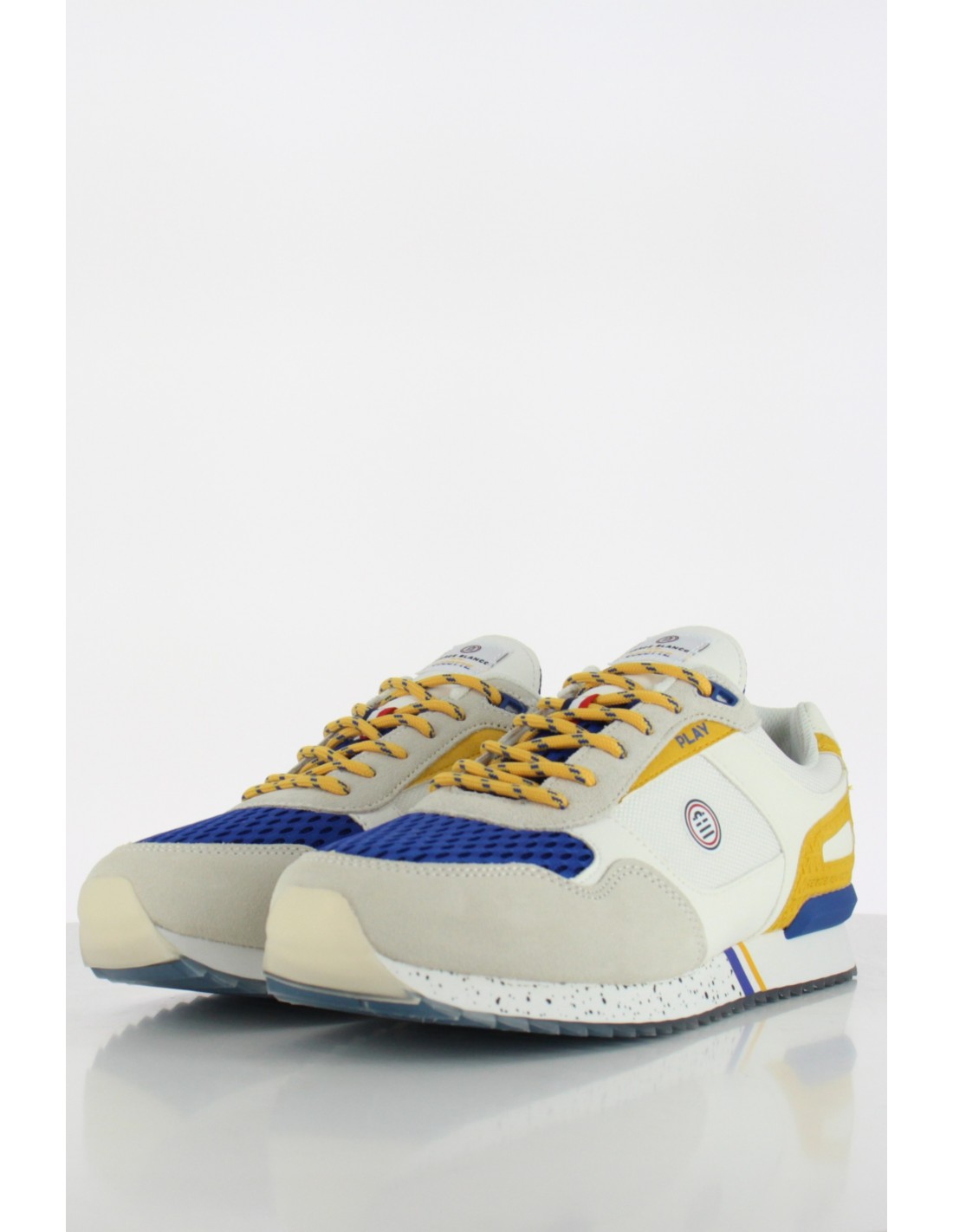 serge blanco Baskets De Ville Homme Chamonix Cocotte Blanc/Jaune/Bleu
