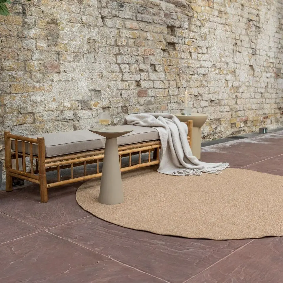 Interieur05 rond buitenkleed jute naturel uni - 240 x 240 cm