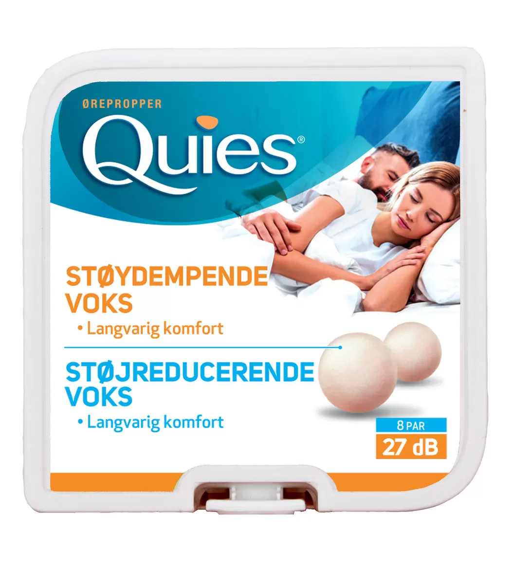 Quies Ørepropper naturlig voks 8 par i æske - 1 æske