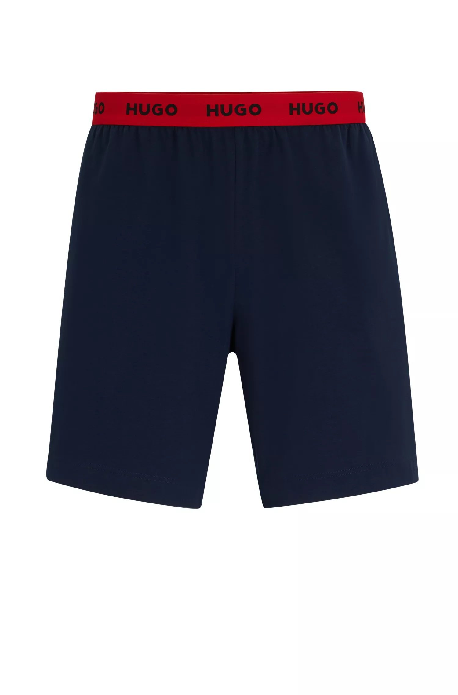 Calções de pijama HUGO em algodão elástico vermelho com cós com logótipo
