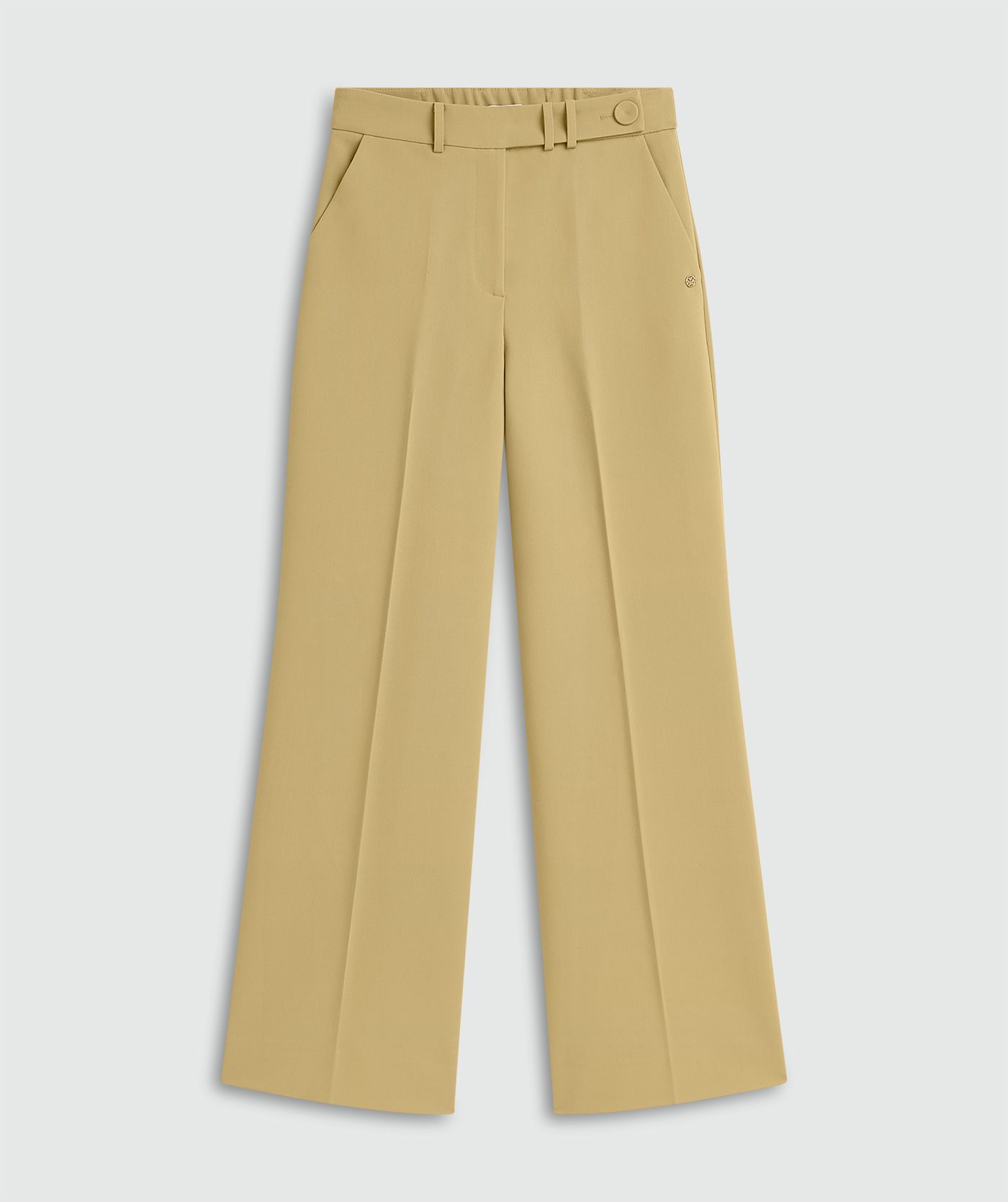 JV-JESSIE high rise wide leg pantalon - mustard yellow