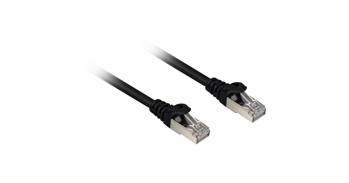 SharkoonPatchkabel SFTP, RJ-45 met Cat.6a  (Zwart, 20 meter, Halogeenvrij)
