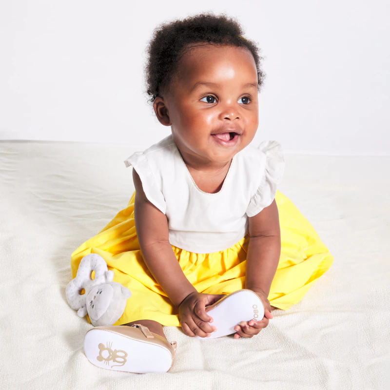Robe de fête irisée et bloomer jaune bébé fille Jaune