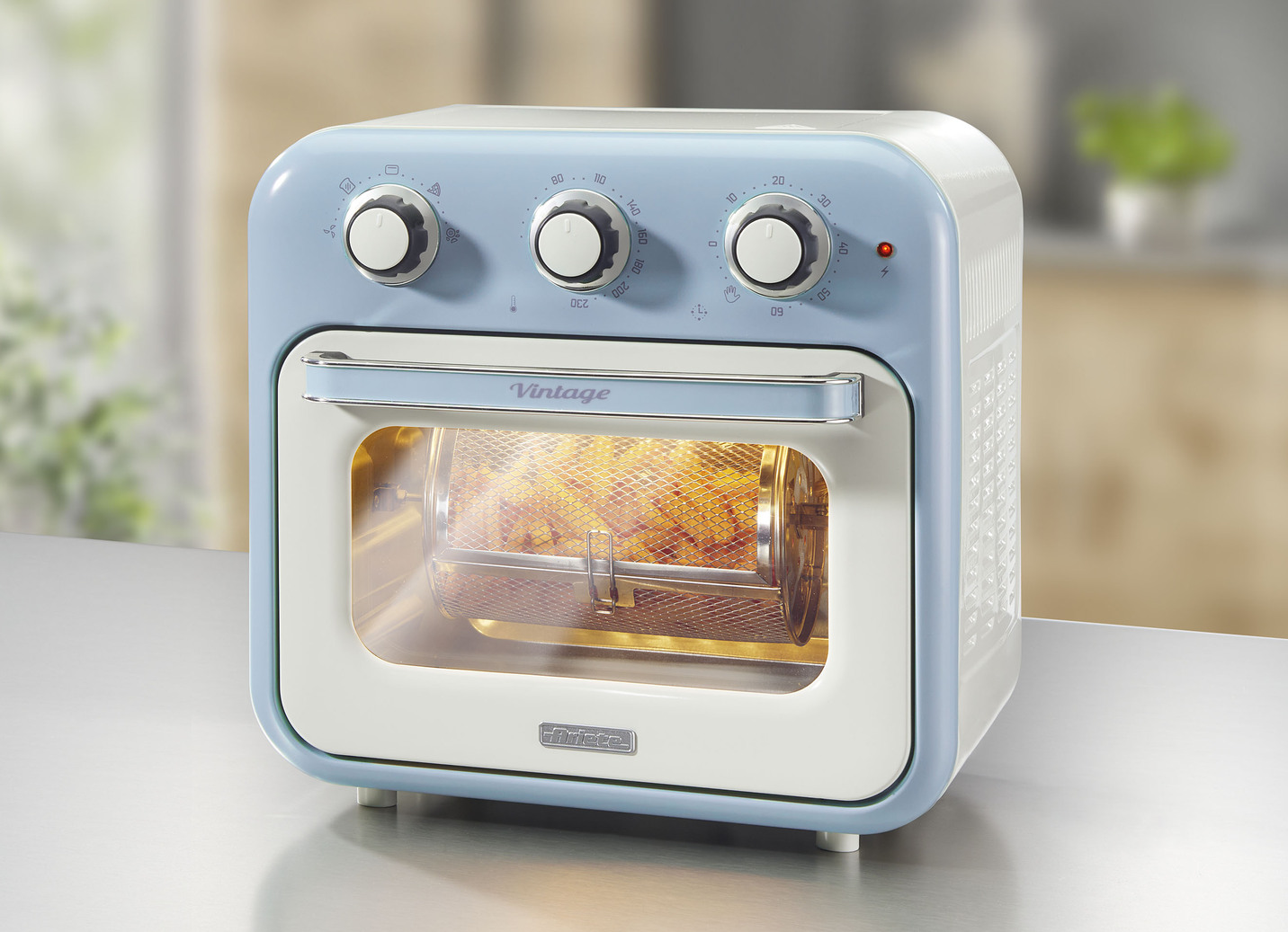 Ariete 2-in-1 Heißluft-Ofen im Vintage-Design