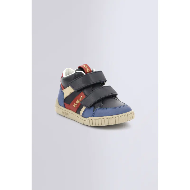 WINCKY VEL BLEU ROUGE MARINE SNEAKERS HAUTES Cuir Garçon
