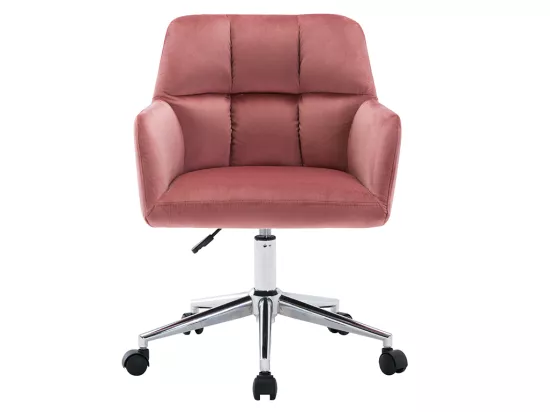 Chaise de bureau - Velours - Rose - Hauteur réglable - PEGA de Pascal Morabito