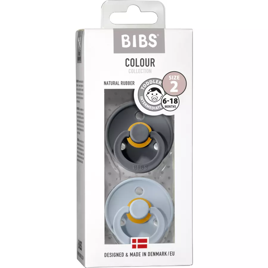 BIBS® Schnuller Colour Baby Blue  Iron 6-18 Monate, 2 Stk.