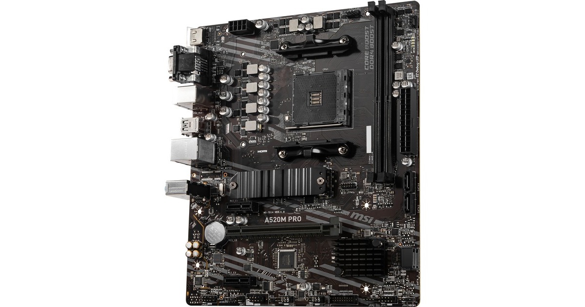 MSIA520M Pro socket AM4 moederbord  (RAID, Gb-LAN, Sound, µATX)