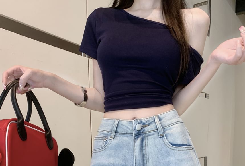 ANORA - Mid Rise Washed Denim Shorts
