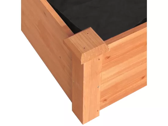 Jardinière bac lit surélevé bois marron 120 x 120 x 25 cm 02_0039832