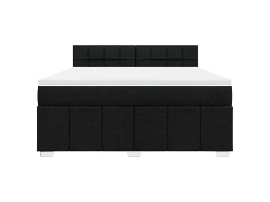 Sommier à lattes de lit avec matelas Noir 180x200 cm Tissu