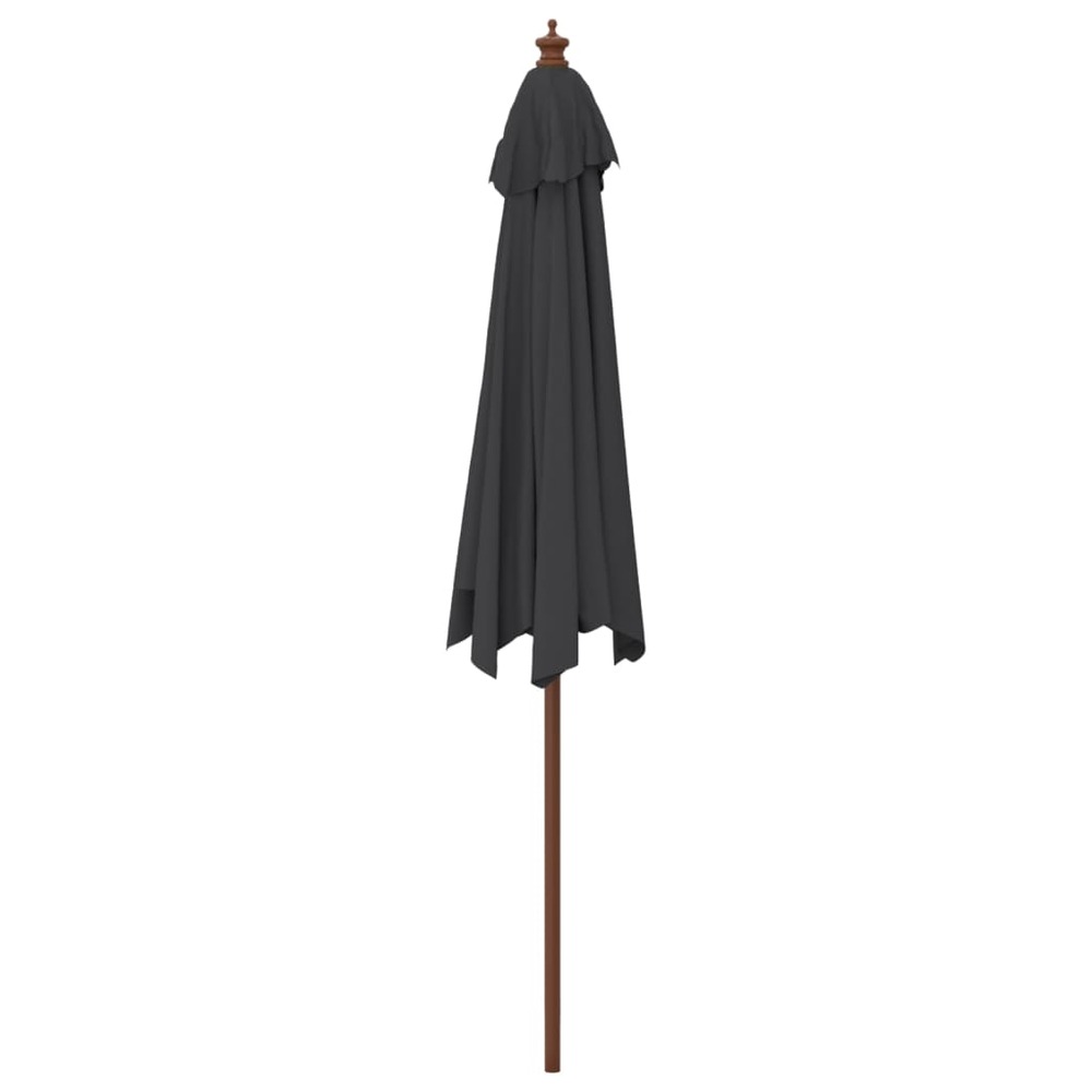 Parasol mobilier de jardin de jardin avec mât en bois 299 x 240 cm noir