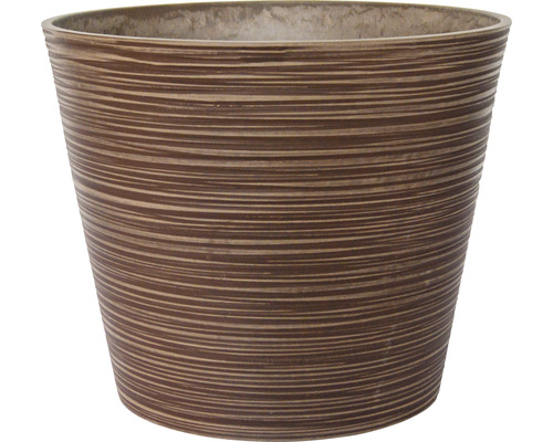 Lafiora geribbelde kunststenen plantenbak, Ø 60 cm, H 49 cm, bruin
