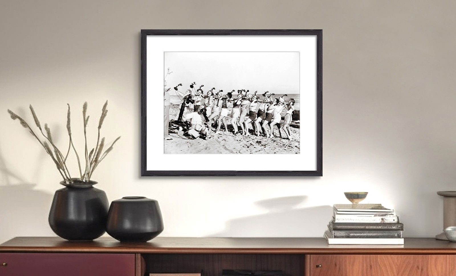 WC Fields with Telephone Operators on Beach by Classic Collection I - Darlings - Small Limited Edition. 30x40.
