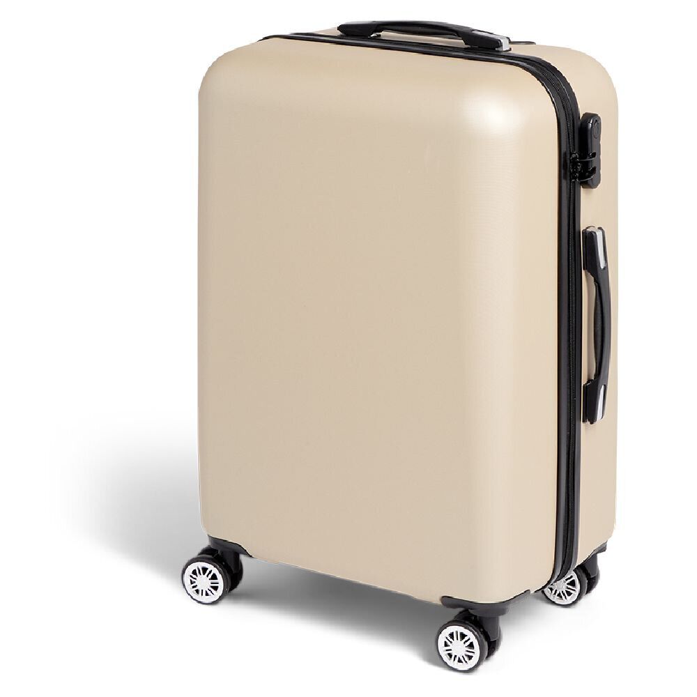 Valise cabine rigide trolley 4 roulettes 65L couleur ivoire