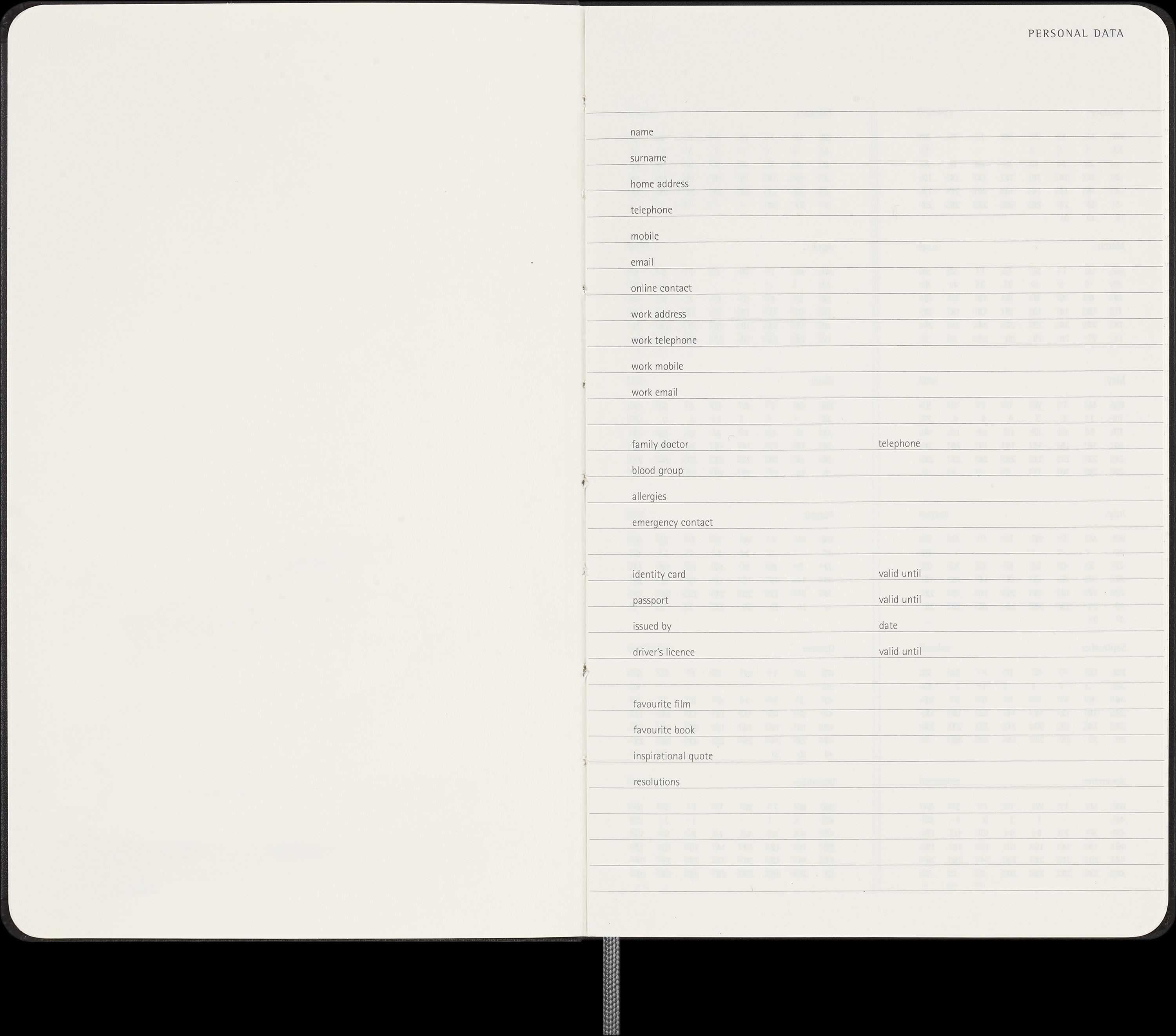 Moleskine undatierter Wochen Notizkalender, L/A5
