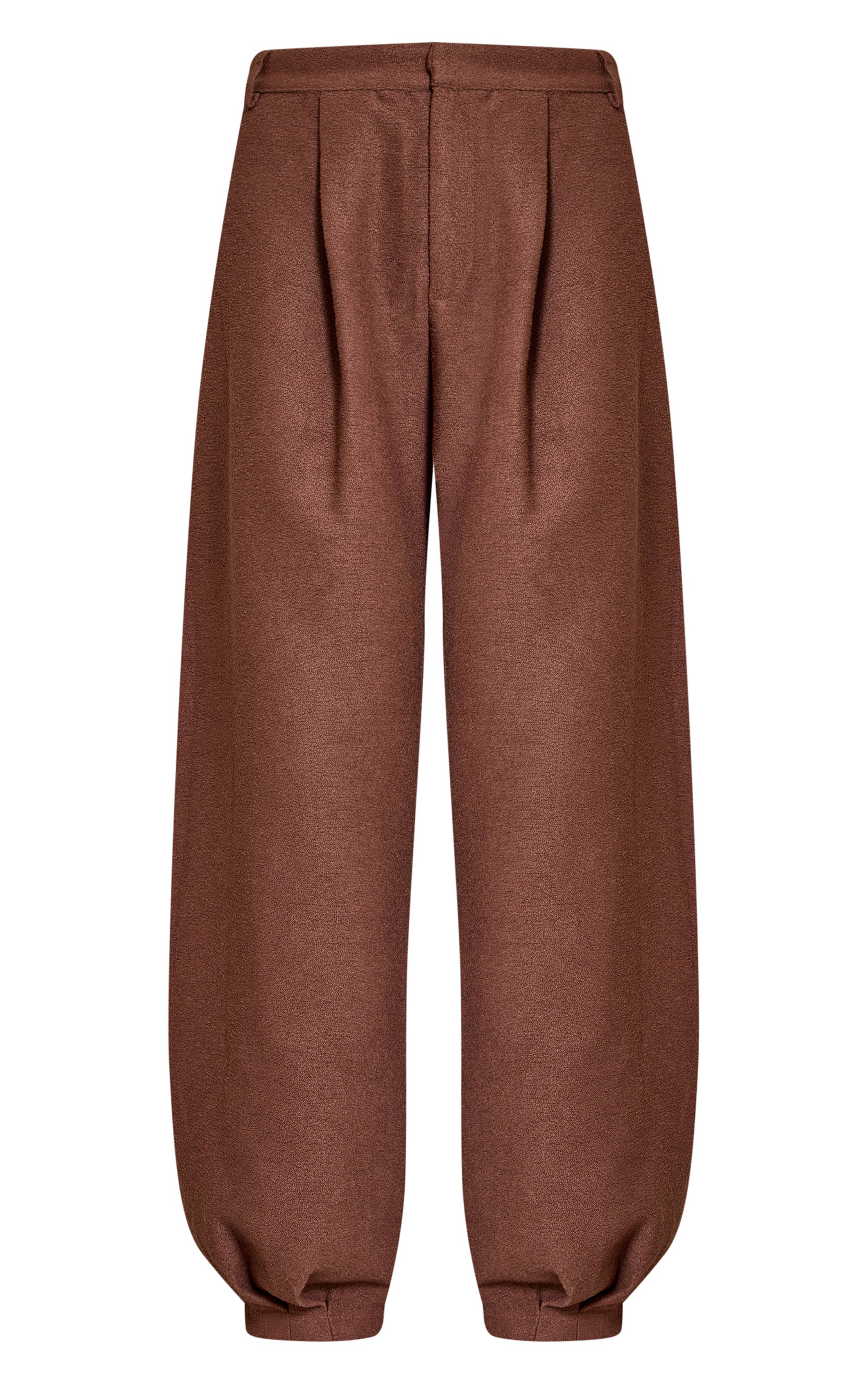 Chocolat Pantalon Ballon Texturé En Bouclé