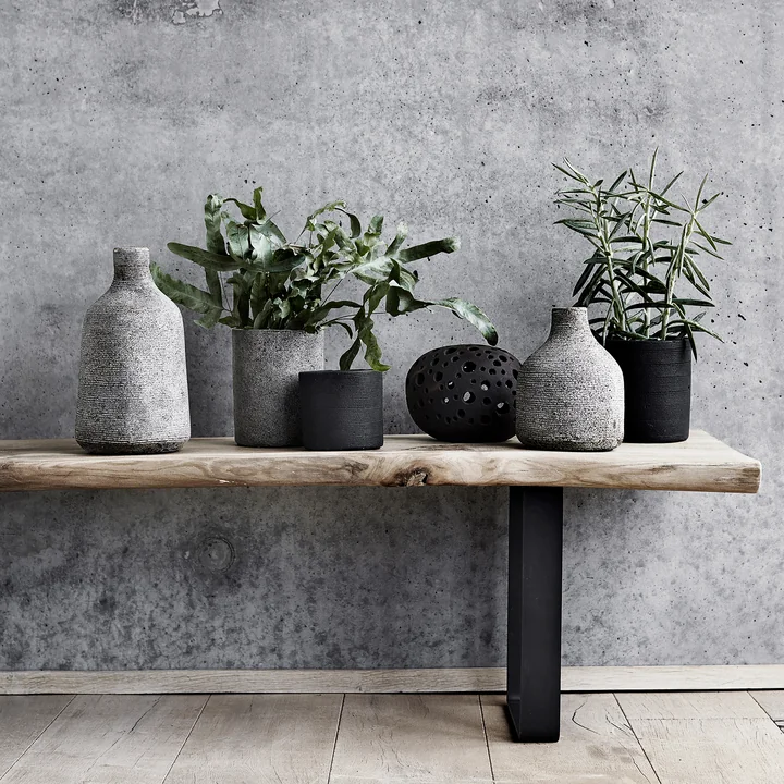 Muubs - Stain Vase small, grau / braun
