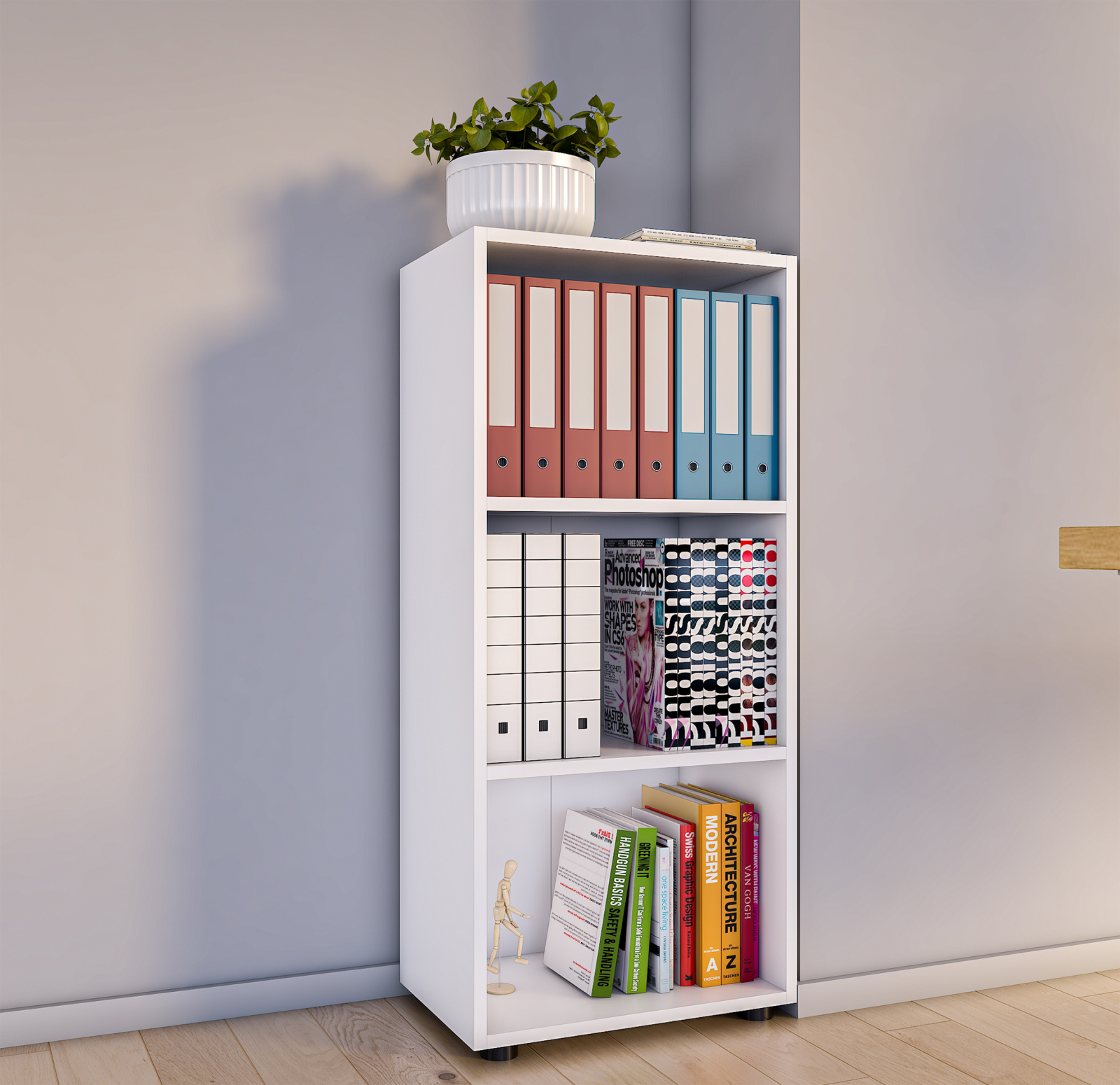 Regal ULAS - weiß - 2 Fächer - 49 cm